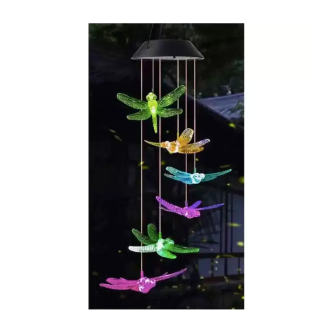 Libélula Solar para Decoración de Jardín con Cambio de Color